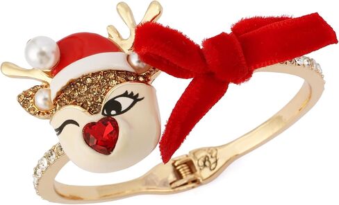 Betsey Johnson Jewelry Women's Santa Baby Reindeer Bow Bangle Bracelet in Saudi Arabia