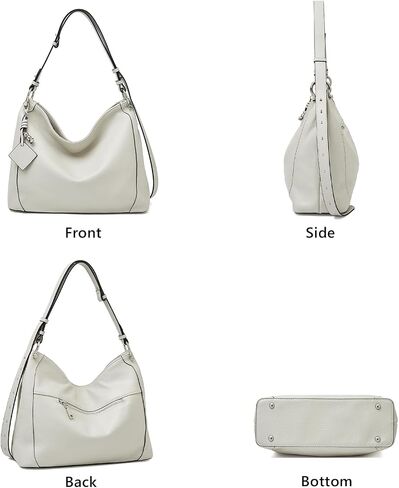 FOXLOVER Hobo Bag - Genuine Leather Women's Handbag for Everyday & Travel - Durable Purse With Zipper Pocket in Saudi Arabia