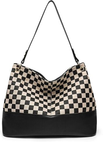 Checkered Purses for Women Checkered Tote Handbags Large Plaid Hobo Shoulder Bag for Work Shopping Daily in Saudi Arabia