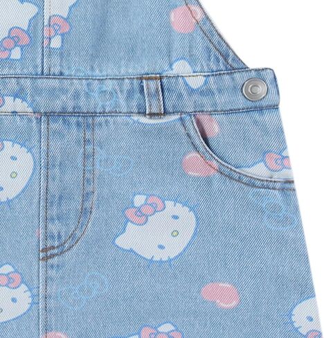 Hello Kitty Sanrio Girls Denim Jumper Dress with Shirt 2 Piece Set for Toddler and Big Kids in Kuwait