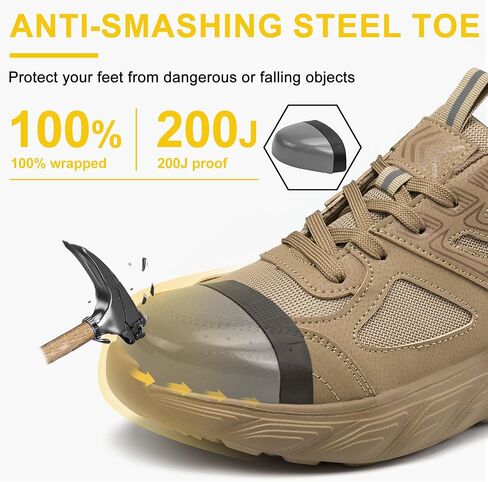 FUDYNMALC Steel Toe Shoes for Men: Slip Resistant Composite Safety Sneakers 2026 Comfortable Tennis Work Shoes for Construction Industrial in Saudi Arabia