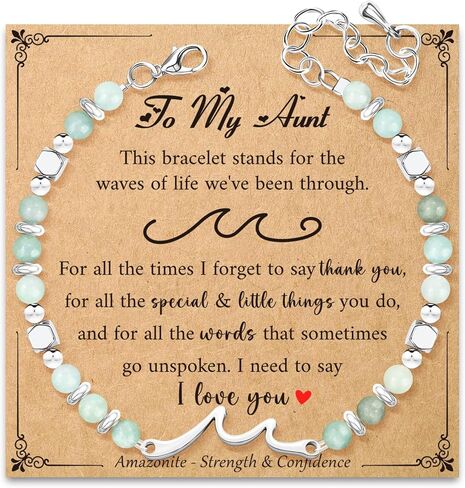 AGOT Inspirational Gifts Wave Bracelets for Women: Healing Amazonite Bracelets with Positive Affirmations - Unique Gifts for Daughter, Coworker, Best Friend, Bestie, Granddaughter in Saudi Arabia