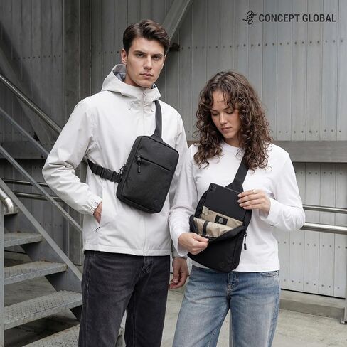 Travel Sling Bag 2.0 for Men & Women - Water Resistant Crossbody Multipocket Chest Bag with Anti-Theft & RFID in Saudi Arabia