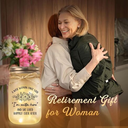 BeneCharm Retirement Gift for Woman, Decorative Jar Night Light Retired Gift, Happy Retirement Gifts for Women, Friends, Coworkers, Teachers, Nurses, Going Away Gifts Retired Decorations in Saudi Arabia