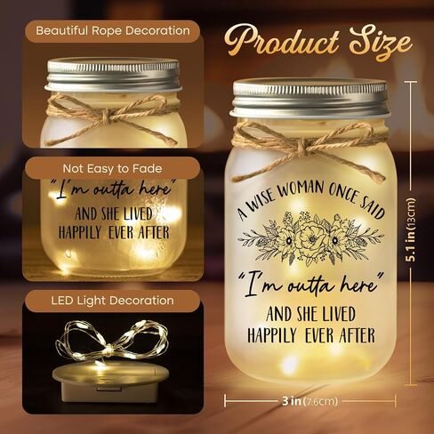 BeneCharm Retirement Gift for Woman, Decorative Jar Night Light Retired Gift, Happy Retirement Gifts for Women, Friends, Coworkers, Teachers, Nurses, Going Away Gifts Retired Decorations in Saudi Arabia