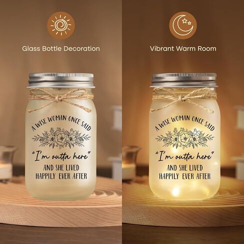 BeneCharm Retirement Gift for Woman, Decorative Jar Night Light Retired Gift, Happy Retirement Gifts for Women, Friends, Coworkers, Teachers, Nurses, Going Away Gifts Retired Decorations in Saudi Arabia