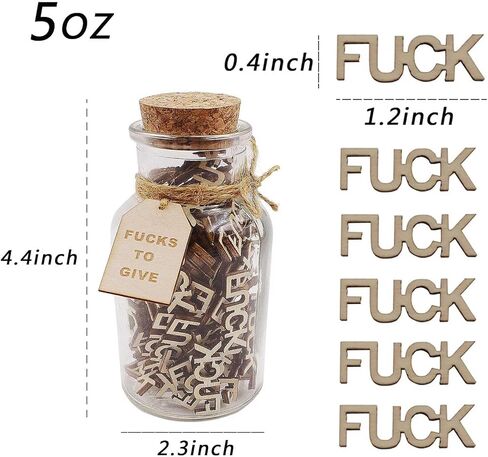 F uck to Give jar(5oz)، برطمانات تزيين مضحكة للهدايا، قطعة حروف خشبية مقطوعة لطيفة وزجاجة زجاجية، هدية هفوة لعيد ميلاد الأصدقاء، عيد الحب، عيد الميلاد، جرة زجاجة ذات فتحة تهوية سيئة in Kuwait