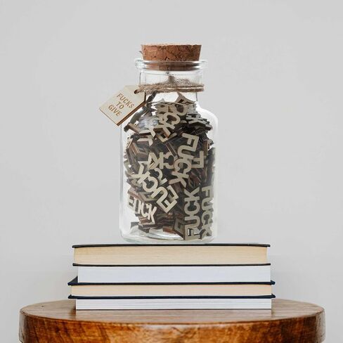 F uck to Give jar(5oz)، برطمانات تزيين مضحكة للهدايا، قطعة حروف خشبية مقطوعة لطيفة وزجاجة زجاجية، هدية هفوة لعيد ميلاد الأصدقاء، عيد الحب، عيد الميلاد، جرة زجاجة ذات فتحة تهوية سيئة in Kuwait