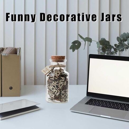F uck to Give jar(5oz)، برطمانات تزيين مضحكة للهدايا، قطعة حروف خشبية مقطوعة لطيفة وزجاجة زجاجية، هدية هفوة لعيد ميلاد الأصدقاء، عيد الحب، عيد الميلاد، جرة زجاجة ذات فتحة تهوية سيئة in Kuwait