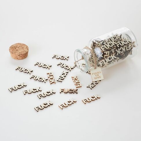 F uck to Give jar(5oz)، برطمانات تزيين مضحكة للهدايا، قطعة حروف خشبية مقطوعة لطيفة وزجاجة زجاجية، هدية هفوة لعيد ميلاد الأصدقاء، عيد الحب، عيد الميلاد، جرة زجاجة ذات فتحة تهوية سيئة in Kuwait