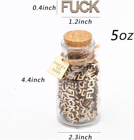 fuc k jar（5oz） Gift Jar,Fuc ks to Give,Fuc k Wooden Cutout Letter Piece Bad Mood Vent Spoof Birthday Day,Holiday,gag Funny Gift,Thanksgiving Christmas to Friend in Kuwait