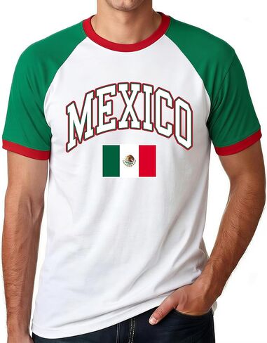 Mexico Shirts for Men Mexican Flag Graphic Raglan T Shirts Mexico Independence Day Patriotic Casual Tops in Saudi Arabia
