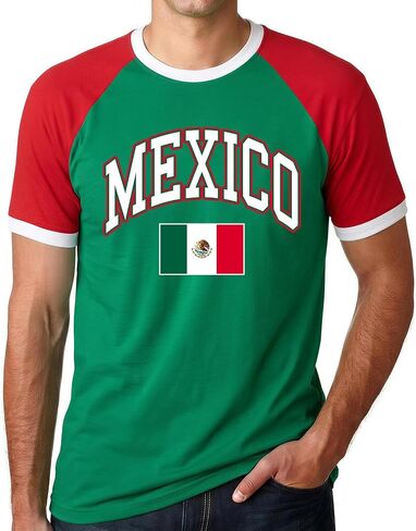 Mexico Shirts for Men Mexican Flag Graphic Raglan T Shirts Mexico Independence Day Patriotic Casual Tops in Kuwait