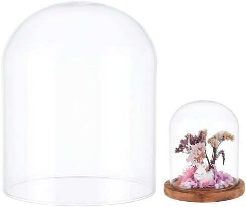 UNICRAFTALE Clear Glass Bell Jar 8.26"x4.7" Glass Dome Cloche Antique Collectibles Dome Showcase Decorative Bell Jar with Ball Handle for Plants Fairy Lights Table Decor Medal Photos in Saudi Arabia