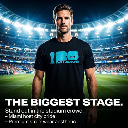 FIFA World Cup 2026 Men's Big and Tall Cotton Crewneck T-Shirt – Host City Souvenir Tee in Saudi Arabia
