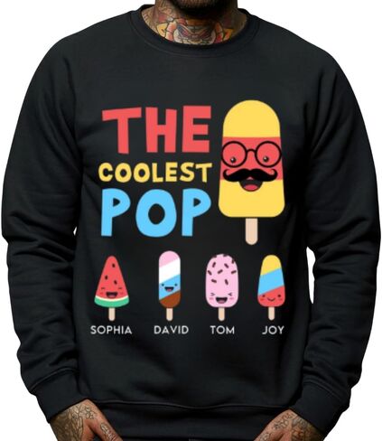 The Coolest Pop - Personalized Shirt, The Coolest Pop Shirt, Personalized Father's Day Shirts for Dad Grandpa Papa, Custom Dad Shirts for Men, Personalized Gifts for Daddy, Grandpa Multi in Saudi Arabia