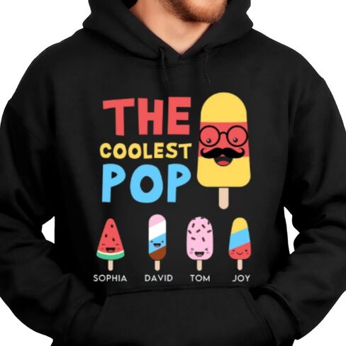 The Coolest Pop - Personalized Shirt, The Coolest Pop Shirt, Personalized Father's Day Shirts for Dad Grandpa Papa, Custom Dad Shirts for Men, Personalized Gifts for Daddy, Grandpa Multi in Saudi Arabia