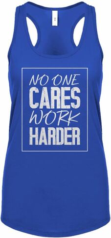 قميص بدون أكمام للسيدات من No One Cares Work Harder بظهر متسابق in Kuwait