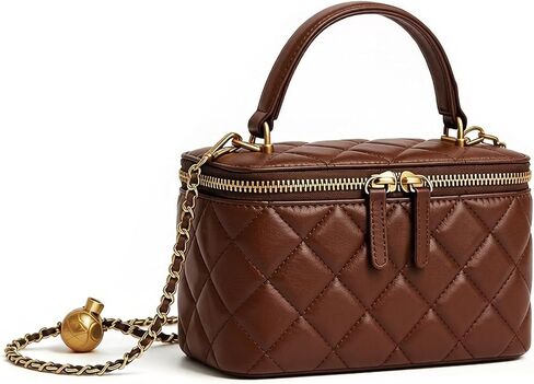 Mini Quilted Crossbody Purse for Women Small Leather Square Box Designer Top Handle Bag Evening Handbag with Chain Strap in Saudi Arabia