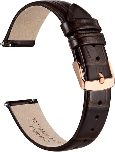 Ayadoo Genuine Leather Watch Band for Women Men, Embossed Alligator Grain, Band Width 12mm 14mm 16mm 17mm 18mm 20mm in Saudi Arabia