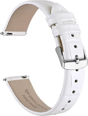 Ayadoo Genuine Leather Watch Band for Women Men, Embossed Alligator Grain, Band Width 12mm 14mm 16mm 17mm 18mm 20mm in Saudi Arabia
