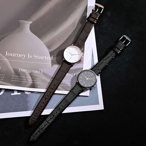 Ayadoo Genuine Leather Watch Band for Women Men, Embossed Alligator Grain, Band Width 12mm 14mm 16mm 17mm 18mm 20mm in Saudi Arabia