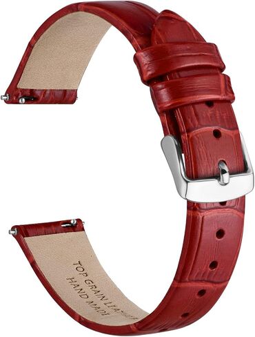 Ayadoo Genuine Leather Watch Band for Women Men, Embossed Alligator Grain, Band Width 12mm 14mm 16mm 17mm 18mm 20mm in Saudi Arabia