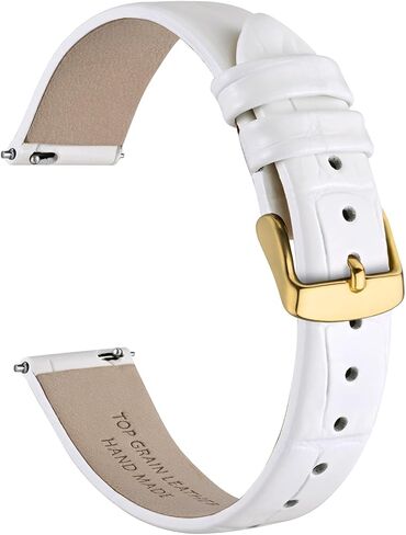 Ayadoo Genuine Leather Watch Band for Women Men, Embossed Alligator Grain, Band Width 12mm 14mm 16mm 17mm 18mm 20mm in Saudi Arabia