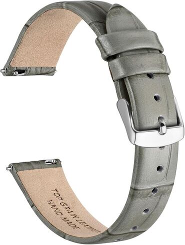 Ayadoo Genuine Leather Watch Band for Women Men, Embossed Alligator Grain, Band Width 12mm 14mm 16mm 17mm 18mm 20mm in Saudi Arabia