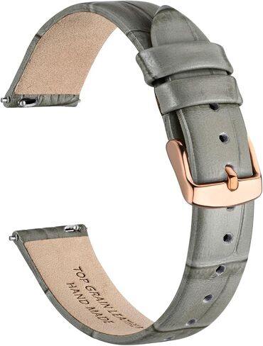 Ayadoo Genuine Leather Watch Band for Women Men, Embossed Alligator Grain, Band Width 12mm 14mm 16mm 17mm 18mm 20mm in Saudi Arabia