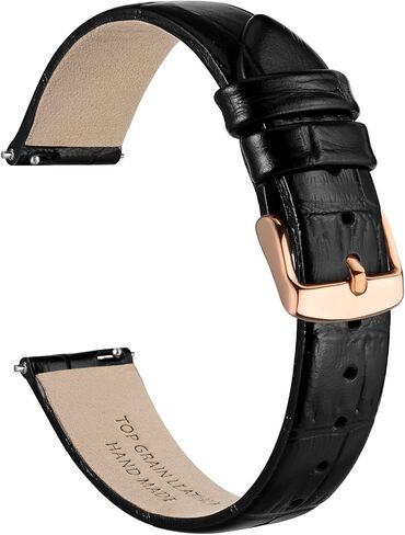 Ayadoo Genuine Leather Watch Band for Women Men, Embossed Alligator Grain, Band Width 12mm 14mm 16mm 17mm 18mm 20mm in Saudi Arabia