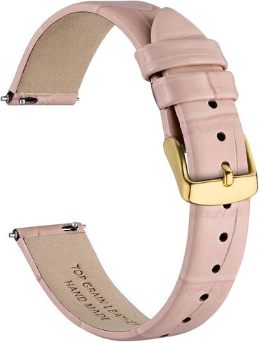 Ayadoo Genuine Leather Watch Band for Women Men, Embossed Alligator Grain, Band Width 12mm 14mm 16mm 17mm 18mm 20mm in Saudi Arabia