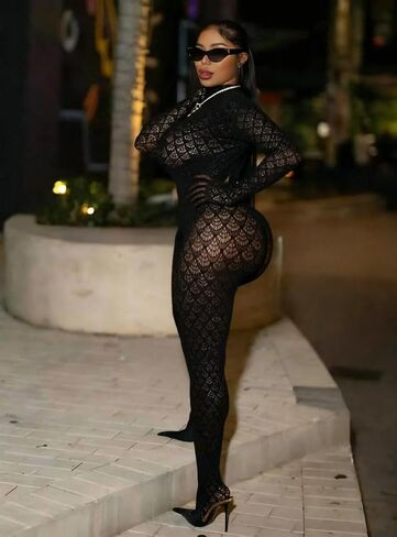 KIZOIEJE Bodystocking for Women Long Sleeve See Through Jumpsuits Sexy Backless Oufits Clubwear in Saudi Arabia