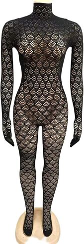 KIZOIEJE Bodystocking for Women Long Sleeve See Through Jumpsuits Sexy Backless Oufits Clubwear in Saudi Arabia