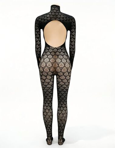 KIZOIEJE Bodystocking for Women Long Sleeve See Through Jumpsuits Sexy Backless Oufits Clubwear in Saudi Arabia