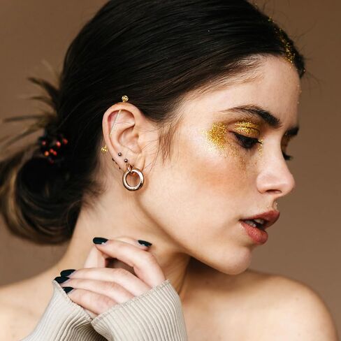 14G Industrial Piercing Jewelry 3pcs, Gold Surgical Steel Long Barbell for Cartilage Helix, Cubic Zirconia Industrial Bar, 2 Inches Piercing for Women Men, Punk Rock Style in Saudi Arabia