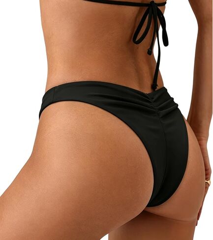 Sexybody Women Thong Bikini Bottoms Sexy Cheeky Ruched Back High Cut Swimsuits Bathing Suit Bottom in Saudi Arabia