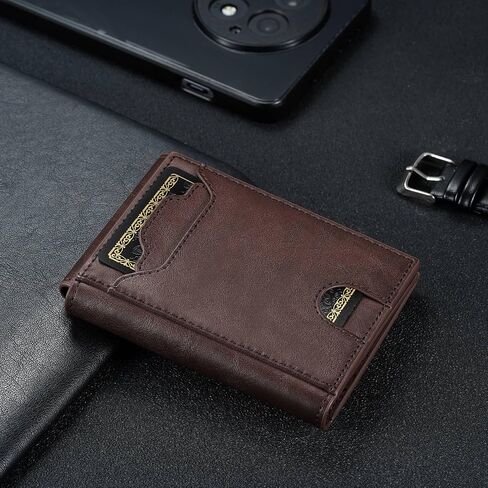 furid Leather Slim Wallet for Men Minimalist: Magnetic Closure Bifold Front Pocket Wallets with Money Clip - Rfid Credit Card Holder Wallet - Gifts for Men at Birthday in Saudi Arabia