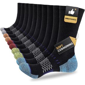 shnn Mens Socks Crew Cushion Moisture Work Boot Hiking Running Socks For Men in Saudi Arabia