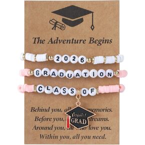 Graduation Bracelet for Men Women, Class of 2026, Grade, High School, College, Masters Degree, Graduation Bracelet for Friend Daughter Sister Granddaughter With Graduation Meaningful Cards in Saudi Arabia