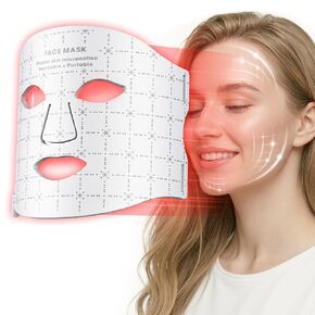 FDA-Cleared LED Light Therapy Mask, 7-Color Red Light Therapy for Face Anti-Aging, Wrinkle Reduction & Acne, Rechargeable Soft Silicone Home Skincare Device in Saudi Arabia