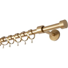 TWOPAGES Adjustable Curtain Rods for Windows 32 to 76 Inch, Wall Mounted Heavy Duty 1 Inch Gold Curtain Rod with Rings, Carbon Steel Curtain Rod Set in Saudi Arabia