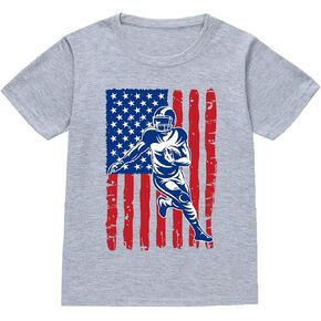 Kids 4th of July Shirts for Cotton Patriotic Tops Boys American Flag T-Shirt Independence Day Tees Clothes Size 2-10 in Saudi Arabia