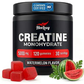 Creatine Monohydrate Gummies for Women & Men, 5000mg per Serving - Sugar Free Vegan Pre-Workout Gummies for Muscle Strength & Recovery, 120 Count, Watermelon Flavor in Saudi Arabia