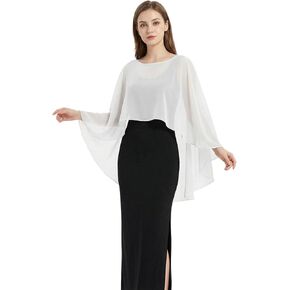 chiffon cape For Women - Elegant shawls for evening dresses Wedding Bridal Cover Up - Lightweight sheer shawl in Saudi Arabia