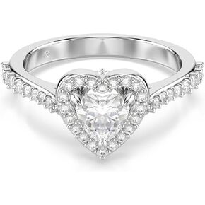 Swarovski Una Angelic motif ring, Mixed cuts, Heart, White, Rhodium plated in Saudi Arabia