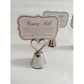Silvery Bell 10Pcs Kissing Bell，Silver Bell Seat ，Table Card Holder，Place Card Holders, Table Number Holder，Photo Holders, Party Favors, Wedding Decorations (Silvery Bell) in Saudi Arabia