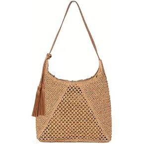 Beach Bag Shoulder Mesh Summer Vacation Straw Purse Woven Beach Bags For Women 2026 Handbags in Saudi Arabia