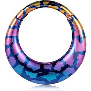 Vankula G23 Titanium Iridescent Septum Clicker Ring 1.2mm 16G Minimalist Futuristic Hinged Nose Ring Hypoallergenic Helix Cartilage Piercing Jewelry for Women Men in Saudi Arabia
