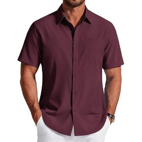COOFANDY Men's Short Sleeve Dress Shirts Wrinkle Free Casual Button Down Shirts with Pocket in Saudi Arabia